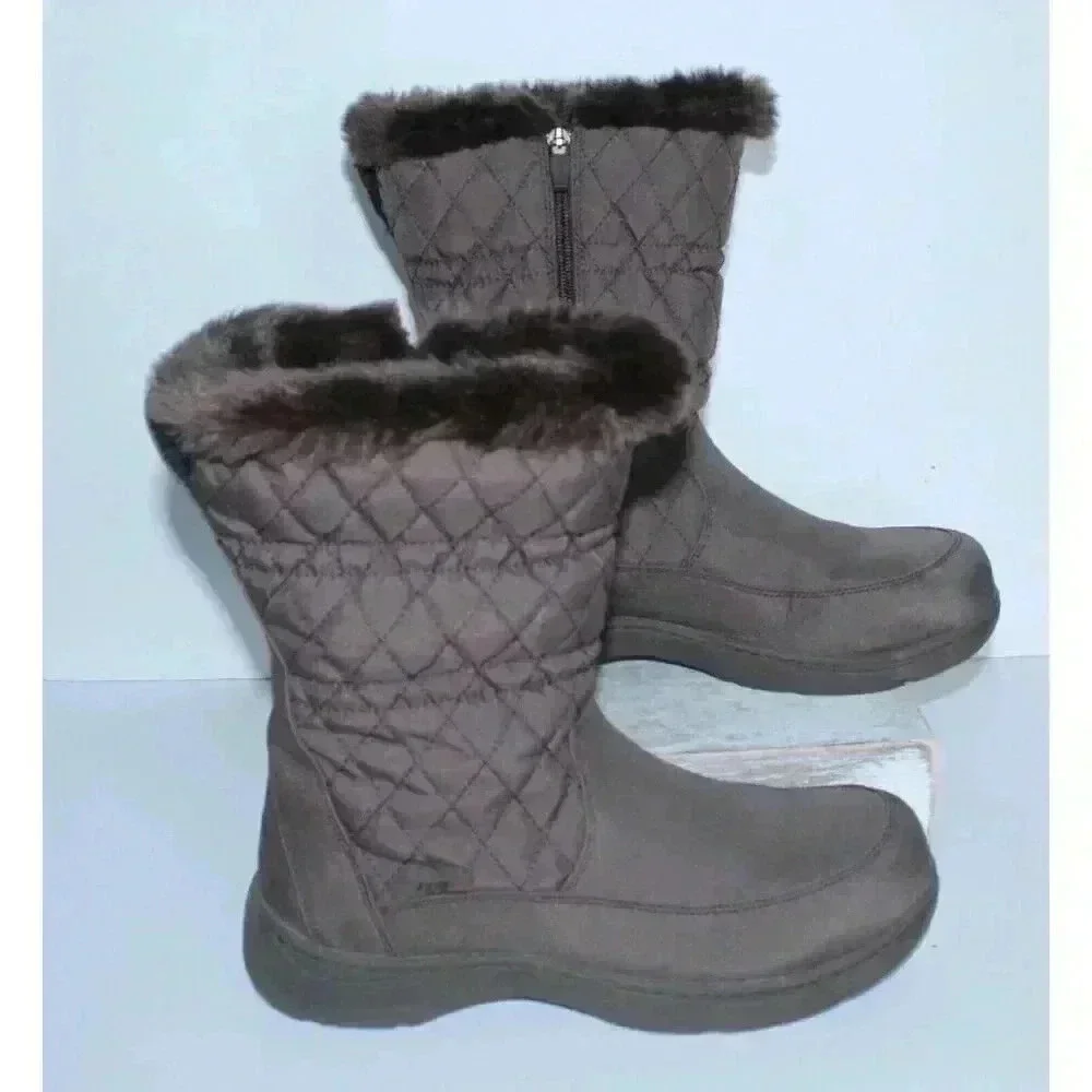 L.L. Bean Womens Winter PRIMALOTT TEC 2 Boots, Brown Faux Fur Mid‎ Calf Sz. 9.5W
